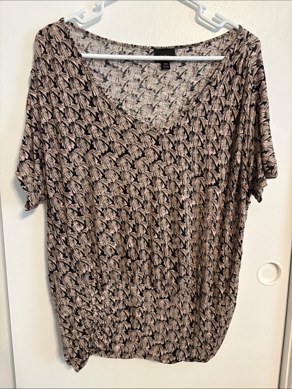 Mossimo Supply Co. Pink and Black V-Neck Dolman Top